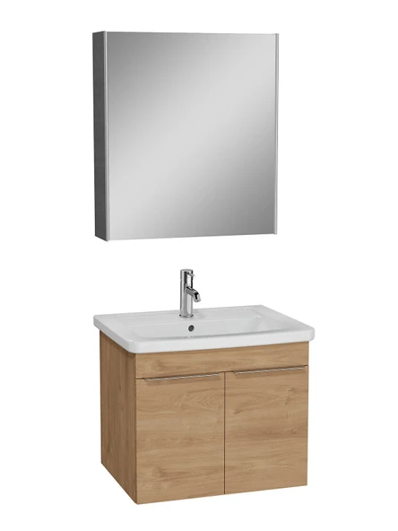 Vitra Quadrum Set Lavabo Dolabı Asma Ayna Kapaklı 65 Cm Açık Meşe 69618