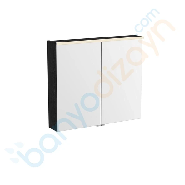 Vitra Metropole Edge Dolaplı Ayna, 80 Cm, Siyah Meşe 67203