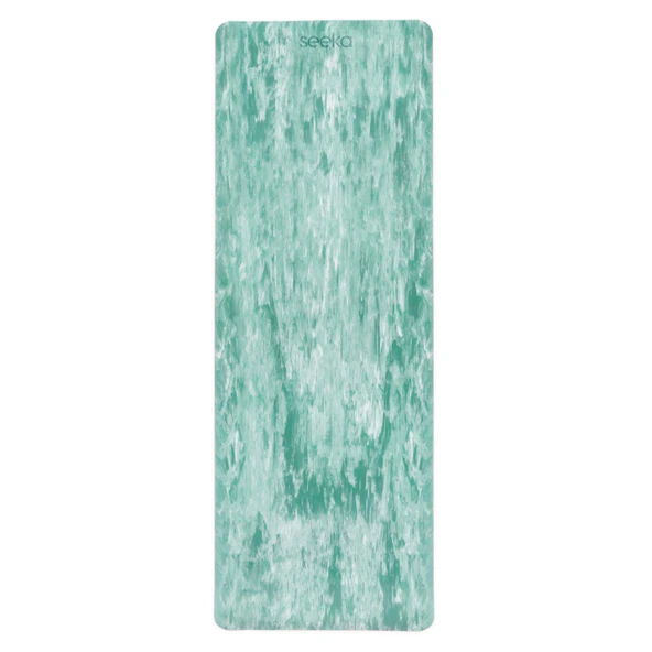 Seeka Marble Yoga Mat - Yeşil (183cm x 68cm Eksta Geniş Ekstra Uzun) - 6