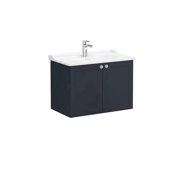 Vitra Root Classic Kapaklı Lavabo Dolabı 80 Cm Mat Lacivert (Klasik Lavabo Dahil) 68727 ürün görseli 1