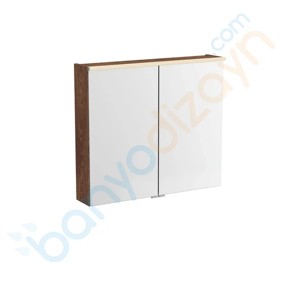 Vitra Metropole Edge Dolaplı Ayna, 80 Cm, Ceviz 67165