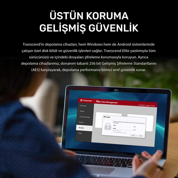 Transcend TS1TESD410C 1TB USB/Type-C 20Gbps 2000/2000MB/s Taşınabilir Harici SSD - 8