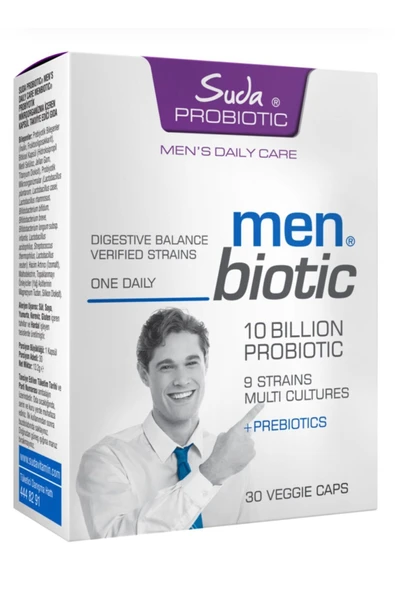 SUDA VİTAMİN PROBİOTİC MEN BİOTİC 30 VEGGİE KAPSÜL
