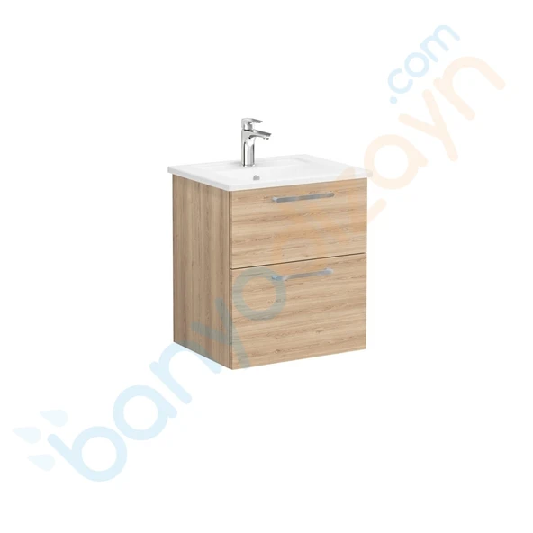 Vitra Root Flat İki Çekmeceli Lavabo Dolabı 60 Cm Doğal Meşe (Köşeli Lavabo Dahil) 66290 ürün görseli