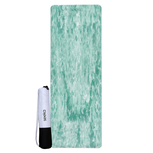Seeka Marble Yoga Mat - Yeşil (183cm x 68cm Eksta Geniş Ekstra Uzun) - 3