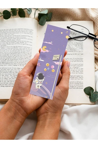 Astronot Gezegen Karışık Tasarım 10 Adet Kitap Ayraç Seti Pytkayrac123 - Resim 2