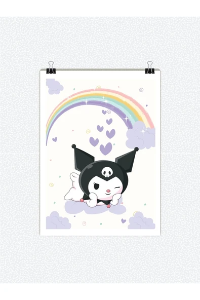 Sanrio Kuromi Anime Tasarımlı 24*33 cm 350 gr. Kuşe Kağıt Poster PYTKPSTR054 - Resim 2