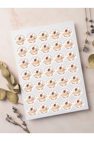 Nail Art Teşekkür Ederiz Stickers Paketleme Kargo Çıkartma PYTKSTK171 - Resim 2