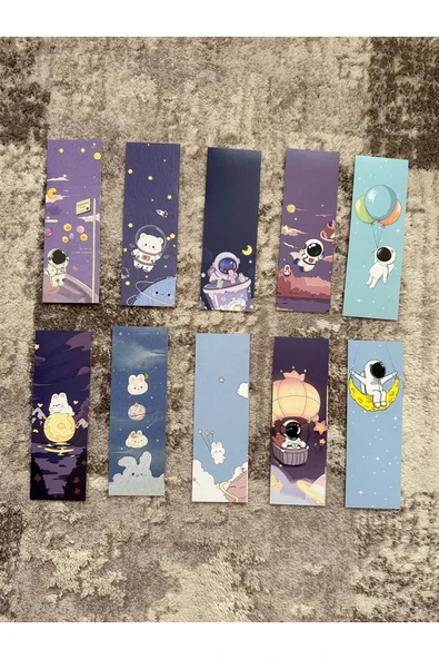 Astronot Gezegen Karışık Tasarım 10 Adet Kitap Ayraç Seti Pytkayrac130 ürün görseli
