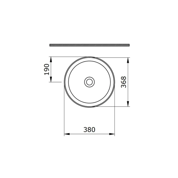 Bocchi Sottile Slim Line Tezgah Üstü Lavabo 38 cm Yuvarlak Mat Kaşmir 1478-011-0125 - 2