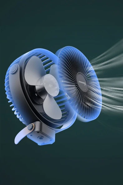 Proware Aydınlatmalı Taşınabilir Fan 360° açı ayarı Siyah - 5