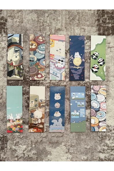 Kwaii Tasarım 10 Adet Kitap Ayraç Seti Pytkayrac133 - Resim 2