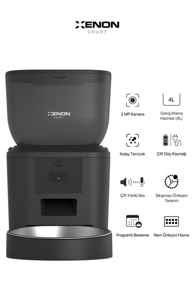 Akıllı Kedi Mama Kabı, Sessiz Otomatik Çelik Su Pınarı ve Filtre Seti - Resim 3