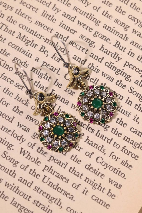 Verde  Renkli Taşlı  Gümüş Üçlü Set Otantik Takı Ayarlanabiilir Yüzüklü - Resim 10