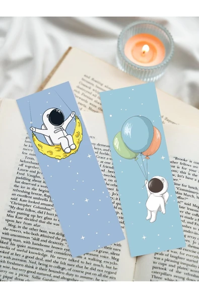 Astronot Gezegen Karışık Tasarım 10 Adet Kitap Ayraç Seti Pytkayrac123 - Resim 5