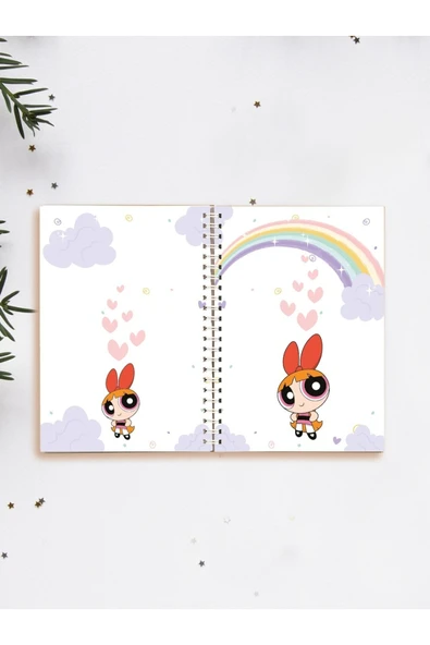 Powerpuff Gils Defter Spiralli A5 96 Yaprak Çizgisiz Defter PYTKDFTR402 ürün görseli