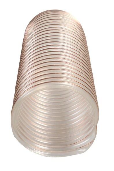 Megafleks Poliüretan Bakır Telli Şeffaf Hortum 40 Mmx10 Mt Pu 070 Toz Talaş Emiş - 2