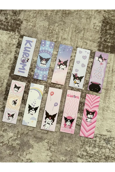 Sanrio Kuromi Anime Tasarım 10 Adet Kitap Ayraç Seti Pytkayrac131 ürün görseli