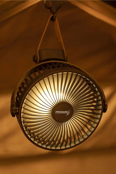 Proware Aydınlatmalı Taşınabilir Fan 360° açı ayarı Siyah - 2