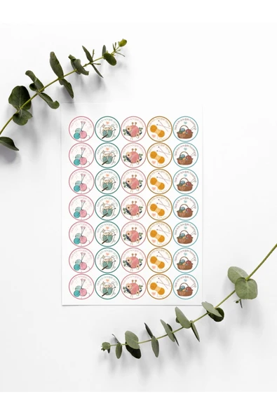 El Emeği Örgü Teşekkür Ederiz Stickers Paketleme Kargo Çıkartma PYTKSTK172 ürün görseli