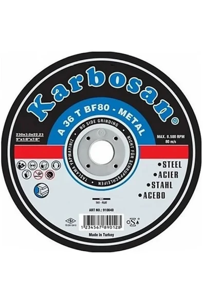 Karbosan Metal Kesici Disk 230x3,0x22,23