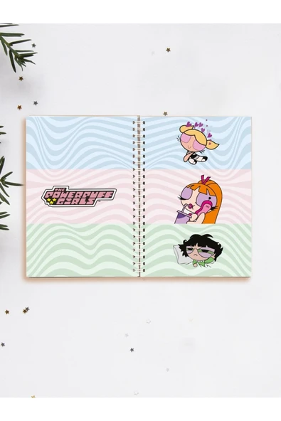 Powerpuff Gils Defter Spiralli A5 96 Yaprak Çizgisiz Defter PYTKDFTR408 ürün görseli