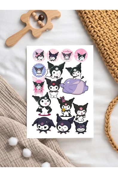 Sanrio Kuromi Anime Tasarım Stickers Çıkartma PYTKSTK175 - Resim 2