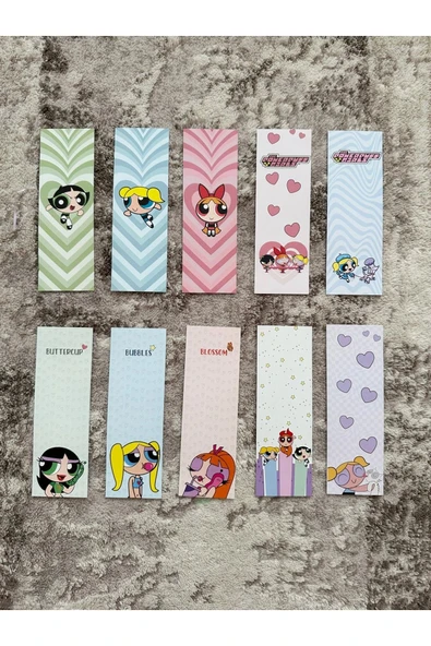Powerpuff Girls Tasarım 10 Adet Kitap Ayraç Seti Pytkayrac136 ürün görseli