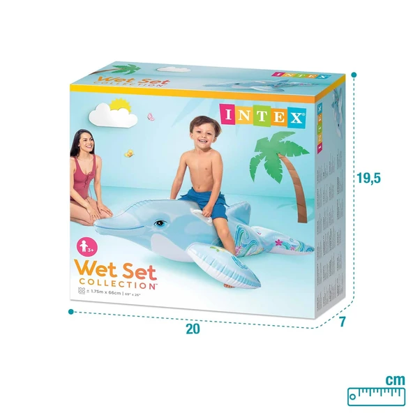 intex Nessiworld Sevimli Yunus Binici 175 x 66 cm 3+ Yaş  58535