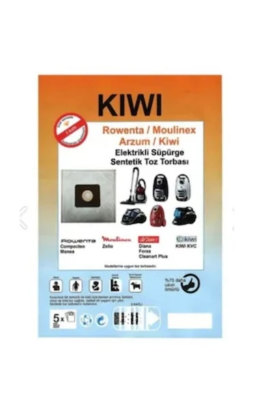 aZa Teknik Kıwı Elektrıklı Süpürge uyumlu Sentetik Toz Torbası (5 Adet)