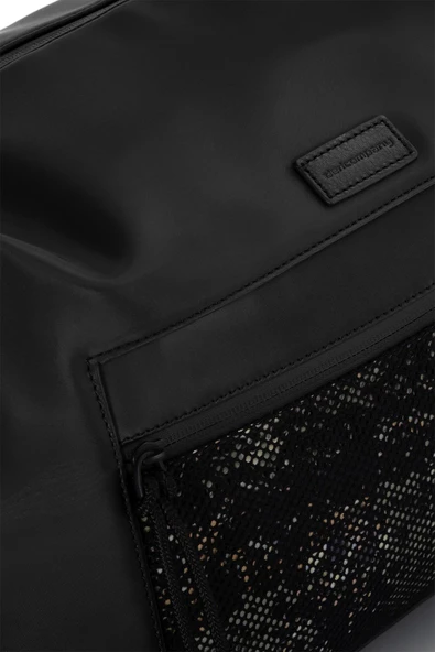 Erkek Basic Seyahat Çantası Desenli Kanvas Kumaş Siyah 116024 - 3