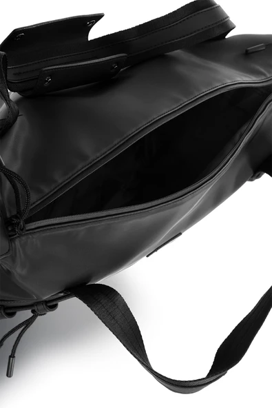 Erkek Basic Seyahat Çantası Desenli Kanvas Kumaş Siyah 116024 - 5