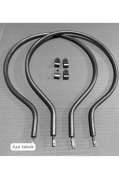 aZa Teknik İTİMAT Davul Fırın UYUMLU 2 Adet Rezistans 4 Ad Montaj Demiri Tamir Seti 30 Cm