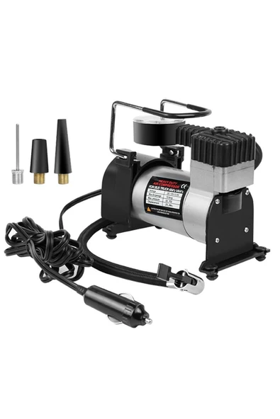 Araba Oto Araç Lastik Şişirme Pompası Metal Motorlu Kompresör 150 Psi Çakmaklık Girişli Kompresör - 7