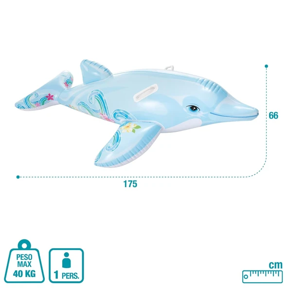 intex Nessiworld Sevimli Yunus Binici 175 x 66 cm 3+ Yaş  58535 - 3