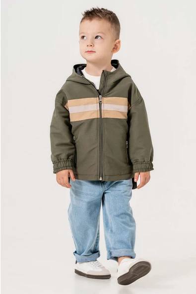 Kapüşonlu Çift Cepli Astarlı 3 Parça Erkek Çocuk Ceketli Takım - 8
