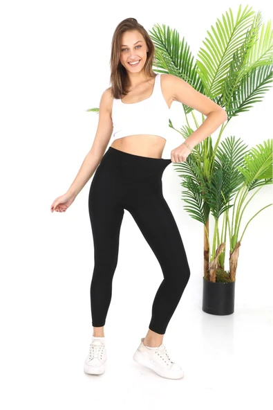 Kışlık Yüksek Bel Günlük Toparlayıcı Ve Sıkılaştırıcı Sıcak Tutan Likralı Şardonlu Kışlık Tayt - 3