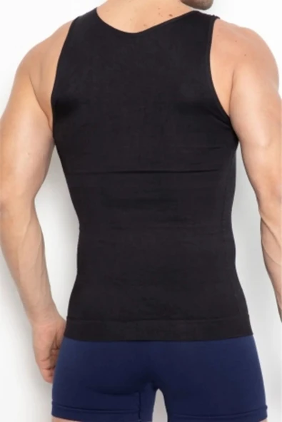 Premium Shapewear Beyaz Erkek Atlet Korse Atlet Bel Göğüs Göbek Toparlayıcı Korse Atlet - 2