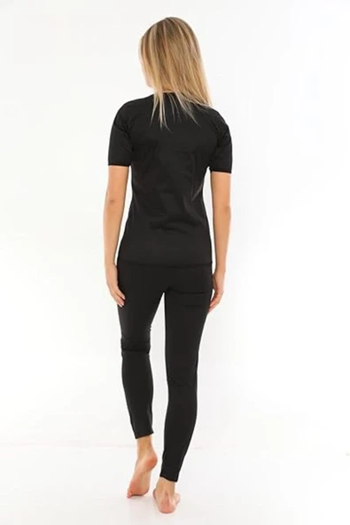 Zayıflatan Unisex Termal Maksimum Terleten Spor Korse Tayt Ve Fermuarlı Kısa Kollu Takım - 3