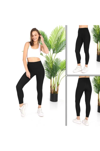 Kışlık Yüksek Bel Günlük Toparlayıcı Ve Sıkılaştırıcı Sıcak Tutan Likralı Şardonlu Kışlık Tayt - 2