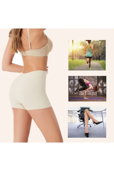 Kadın Yüksek Bel Lazer Kesim İz Göstermeyen 3'Lü Paket Slip Boxer - 7