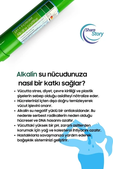 7 Aşamalı Su Arıtma Filtresi Seti - Sediment Gac Karbon Granül Karbon Post Karbon Membran Alkali ve Ph Yükseltici Filtre + Bağlantı Aparatları - 7