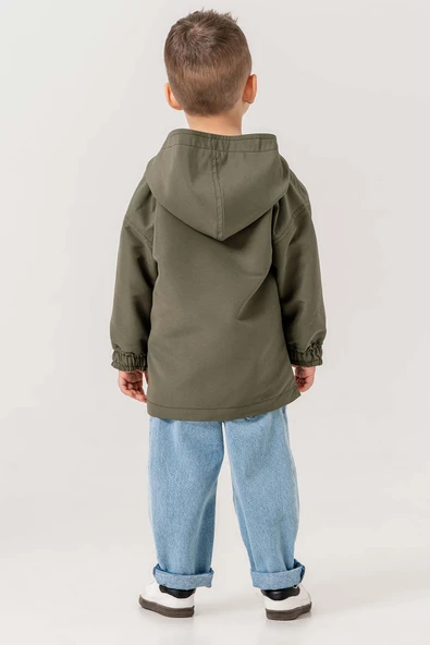 Kapüşonlu Çift Cepli Astarlı 3 Parça Erkek Çocuk Ceketli Takım - 10