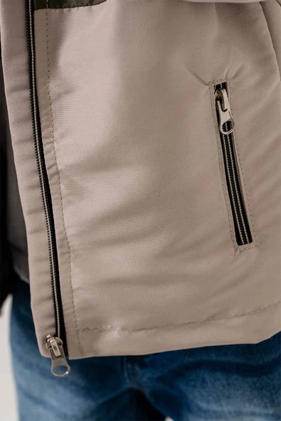 Kapüşonlu Çift Cepli Astarlı 3 Parça Erkek Çocuk Ceketli Takım - 6