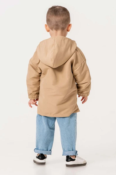 Kapüşonlu Çift Cepli Astarlı 3 Parça Erkek Çocuk Ceketli Takım - Resim 3