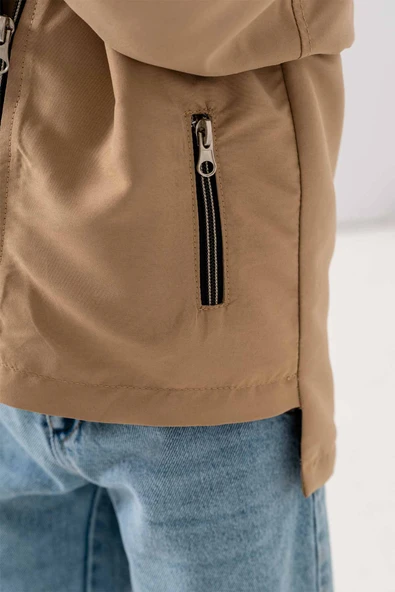 Kapüşonlu Çift Cepli Astarlı 3 Parça Erkek Çocuk Ceketli Takım - Resim 4