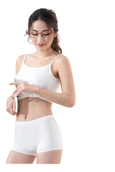 Kadın Yüksek Bel Lazer Kesim İz Göstermeyen 3'Lü Paket Slip Boxer - 2