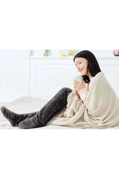 Pelüş Uzun Yünlü Çorap,Welsoft Çorap,Diz üstü Çorap,Bacak ısıtıcı,Peluş Çorap,Panduf Çorap,Çorap - 2