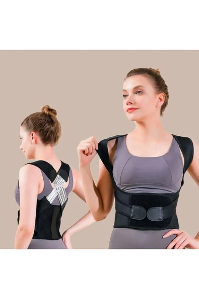 Dik Duruş Korsesi Dik Durmayı Sağlayan Sırt Korsesi Unisex Kamburluk Önleyici Dik Duruş Korsesi - 4