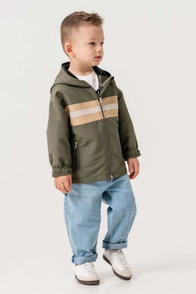 Kapüşonlu Çift Cepli Astarlı 3 Parça Erkek Çocuk Ceketli Takım - 10